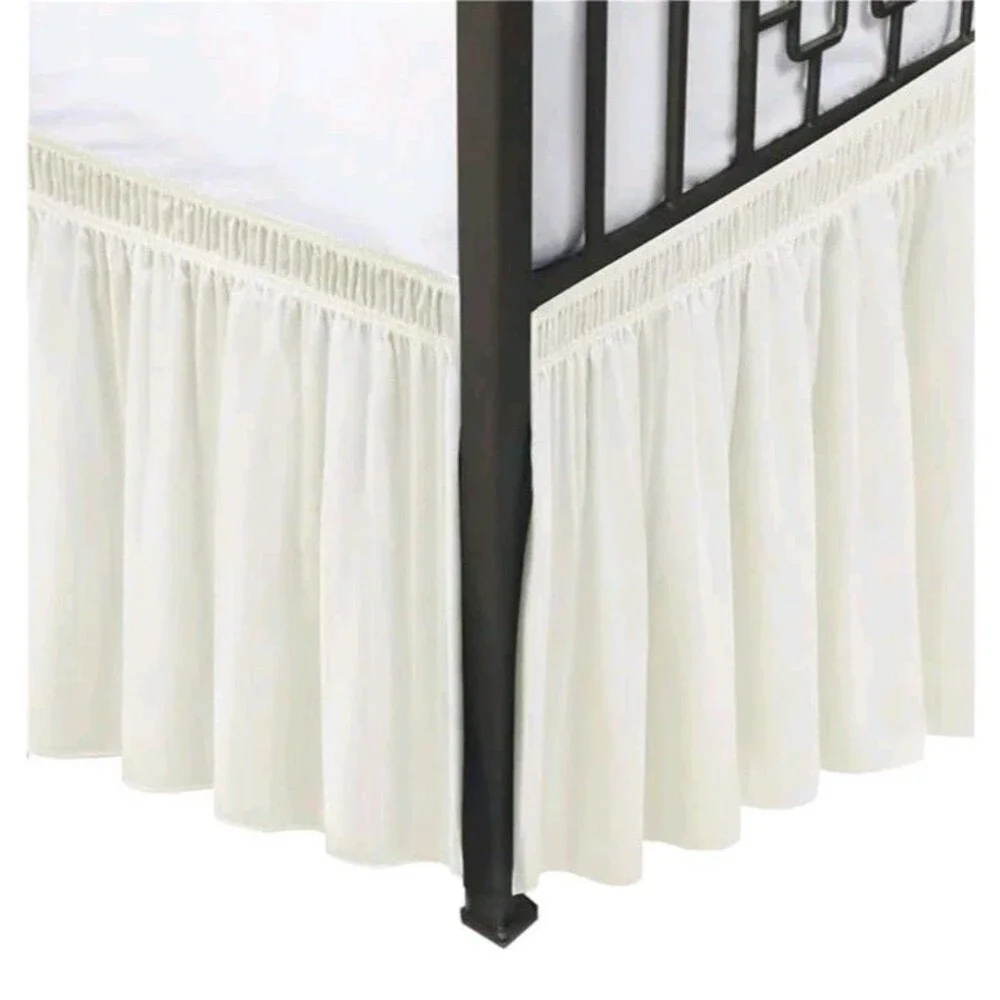 Wrap Around Bed Skirt Queen Size Wrap Around Bed Skirt with Split Corners 15